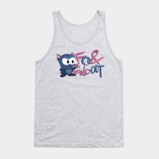 F*ck Around & Find Out Illustration With Cat With It's Claws Out (Blue) Tank Top